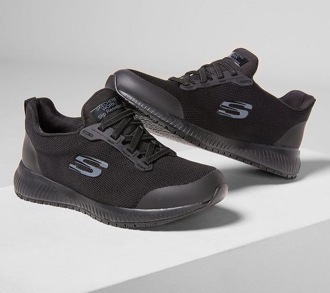 Zapatos de Trabajo Skechers Mujer - Squad Negro DBSQG6834
